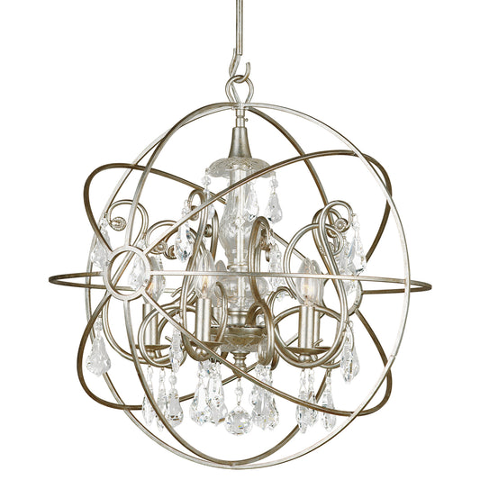 Crystorama - 9026-OS-CL-MWP - Five Light Chandelier - Solaris - Olde Silver