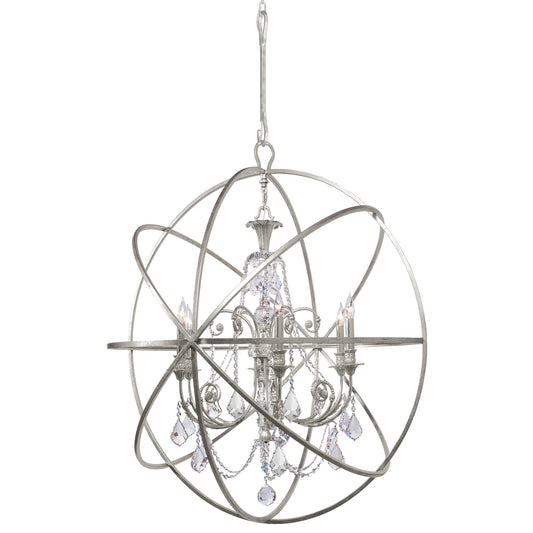 Crystorama - 9219-OS-CL-SAQ - Six Light Chandelier - Solaris - Olde Silver