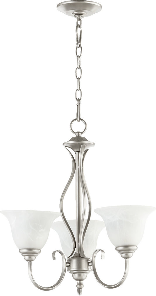 Quorum - 6010-3-64 - Three Light Chandelier - Spencer - Classic Nickel