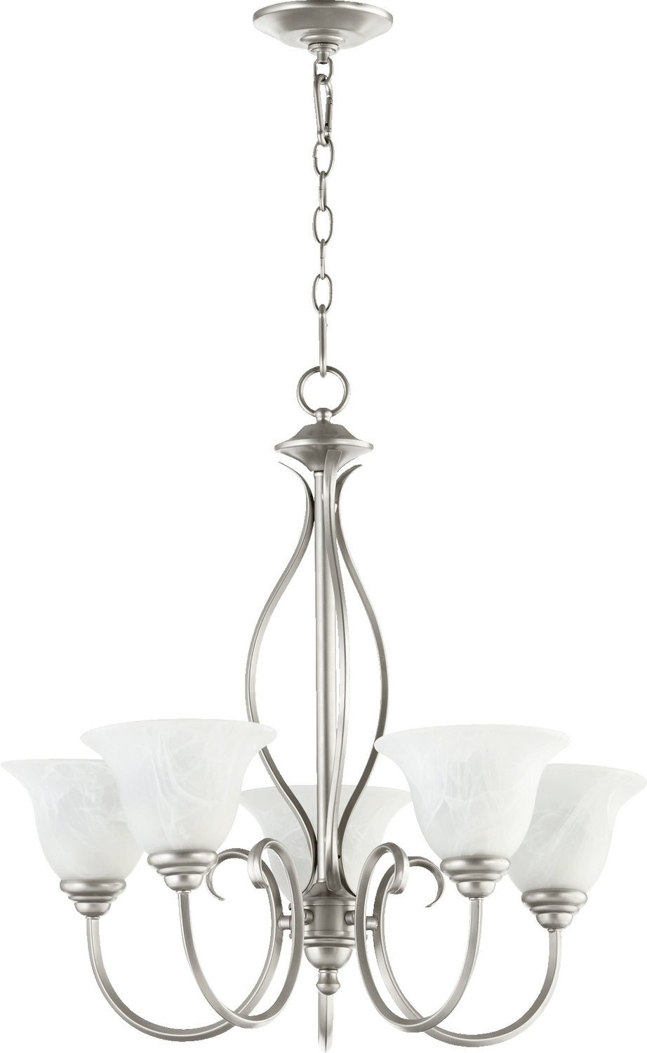 Quorum - 6010-5-64 - Five Light Chandelier - Spencer - Classic Nickel