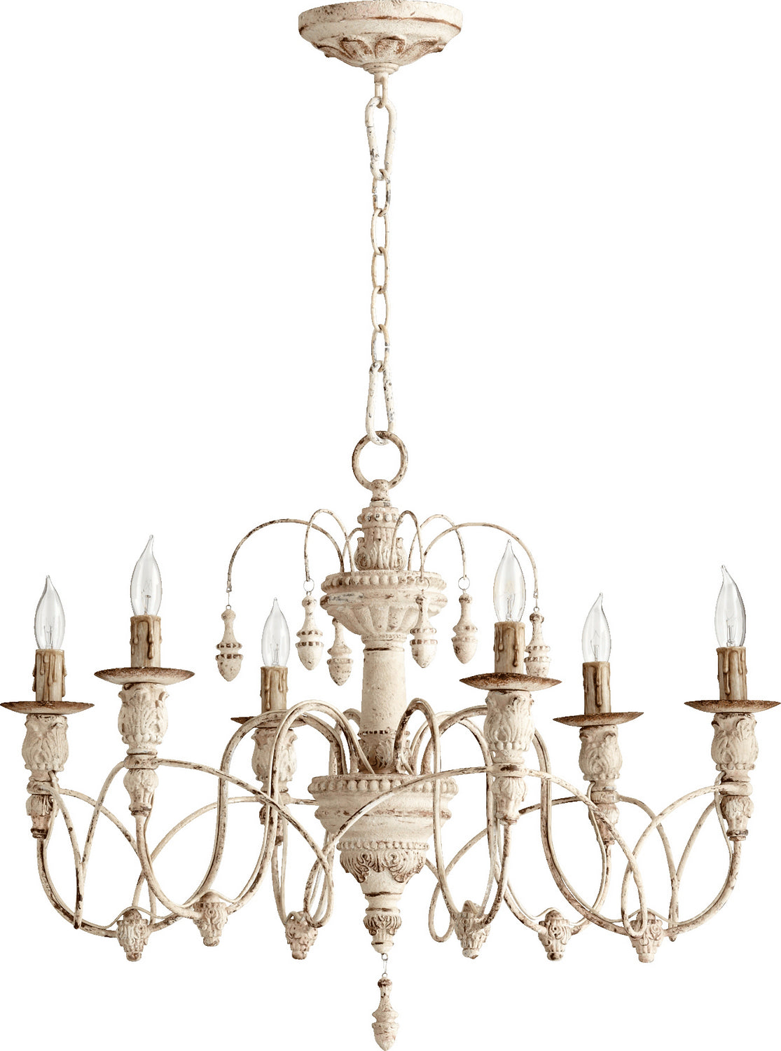 Quorum - 6016-6-70 - Six Light Chandelier - Salento - Persian White