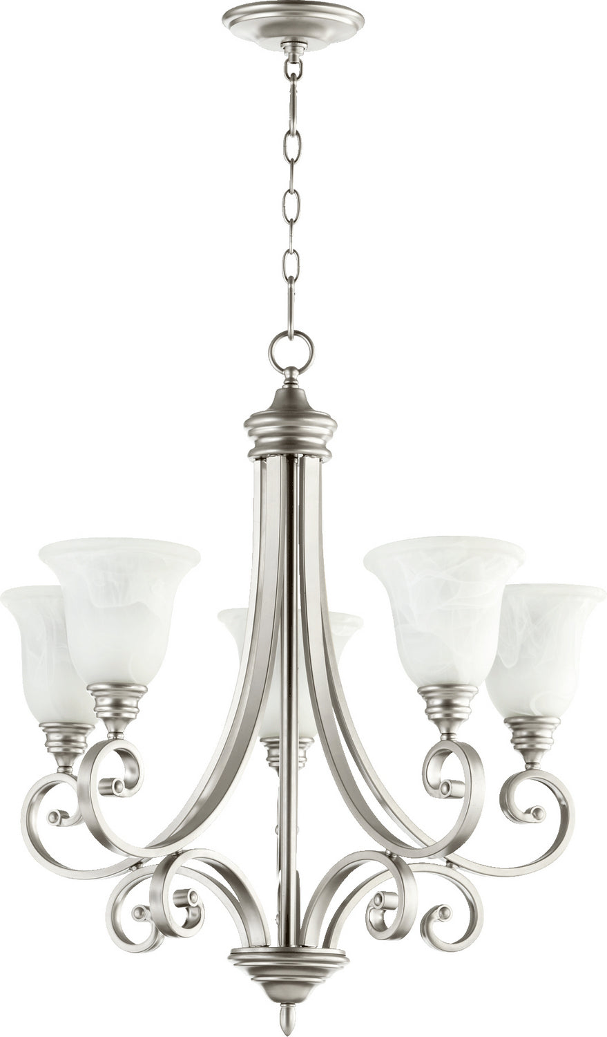 Quorum - 6154-5-64 - Five Light Chandelier - Bryant - Classic Nickel