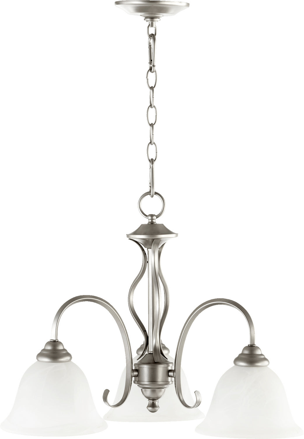 Quorum - 6410-3-64 - Three Light Chandelier - Spencer - Classic Nickel