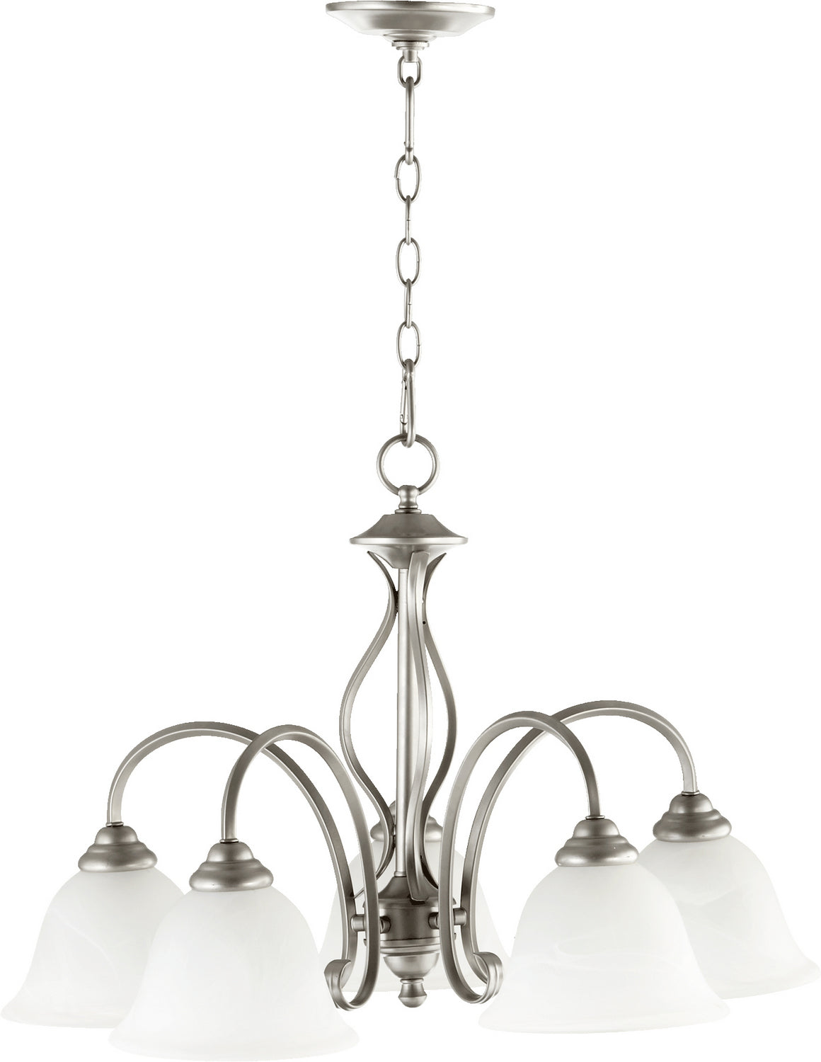 Quorum - 6410-5-64 - Five Light Chandelier - Spencer - Classic Nickel