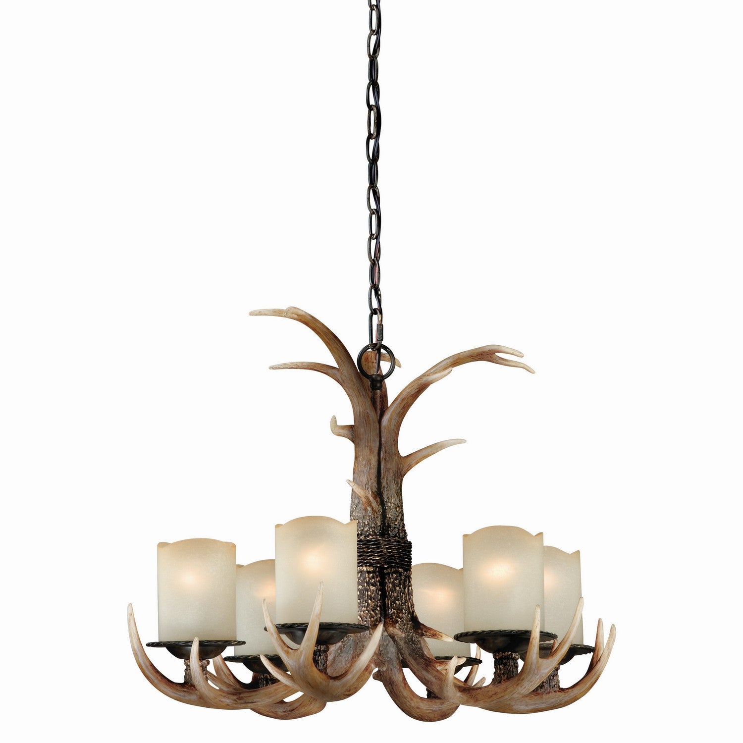 Vaxcel - H0016 - Six Light Chandelier - Yoho - Black Walnut