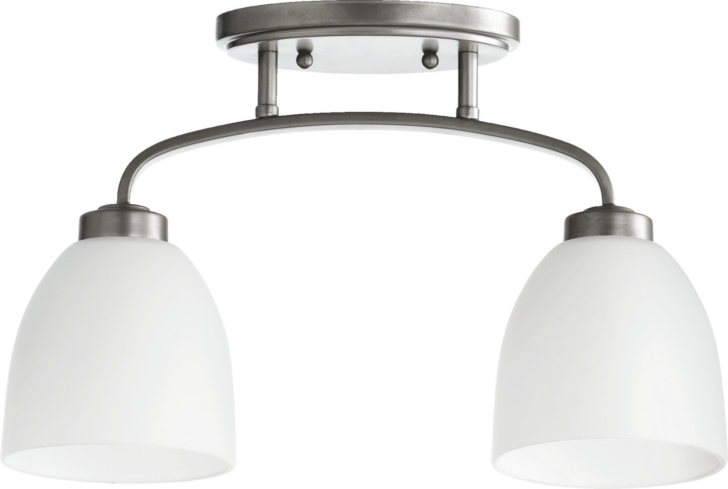 Quorum - 3260-2-64 - Two Light Ceiling Mount - Reyes - Classic Nickel