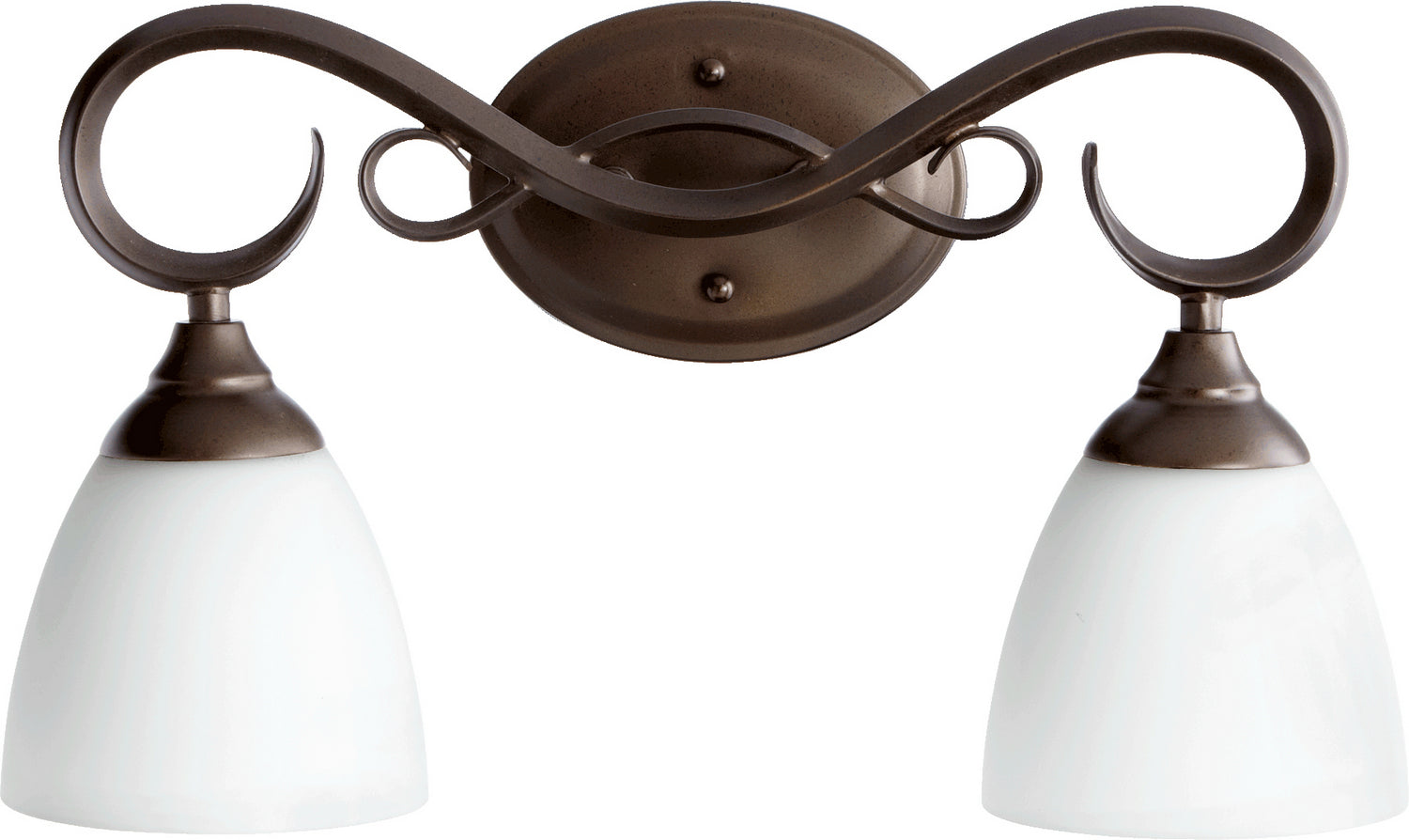 Quorum - 5108-2-86 - Two Light Vanity - Powell - Oiled Bronze w/ Satin Opal