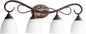 Quorum - 5108-4-86 - Four Light Vanity - Powell - Oiled Bronze w/ Satin Opal