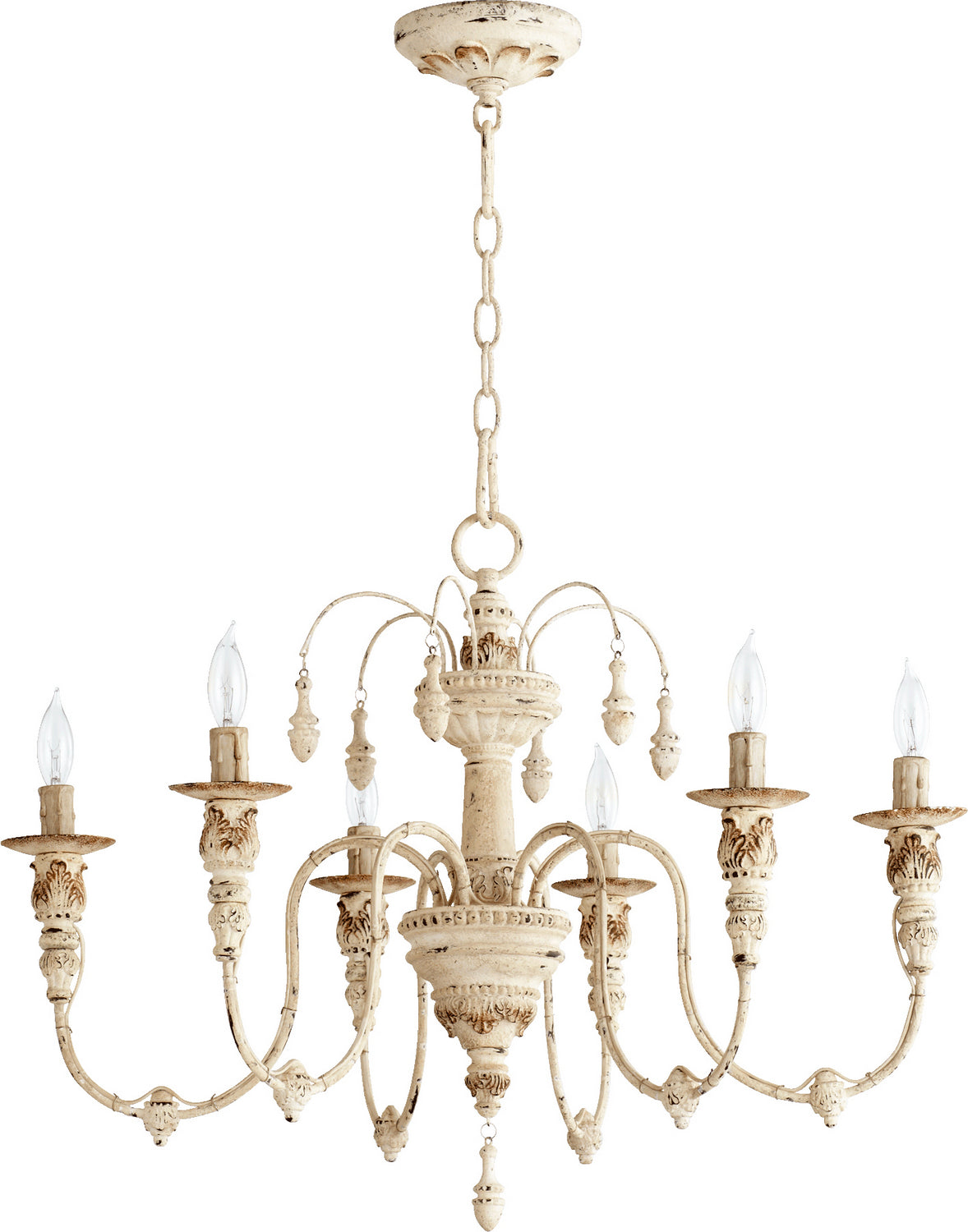 Quorum - 6316-6-70 - Six Light Chandelier - Salento - Persian White