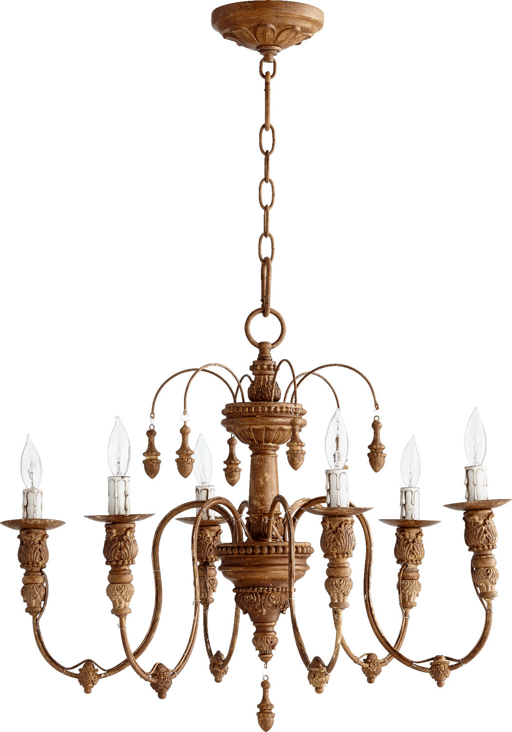 Quorum - 6316-6-94 - Six Light Chandelier - Salento - French Umber