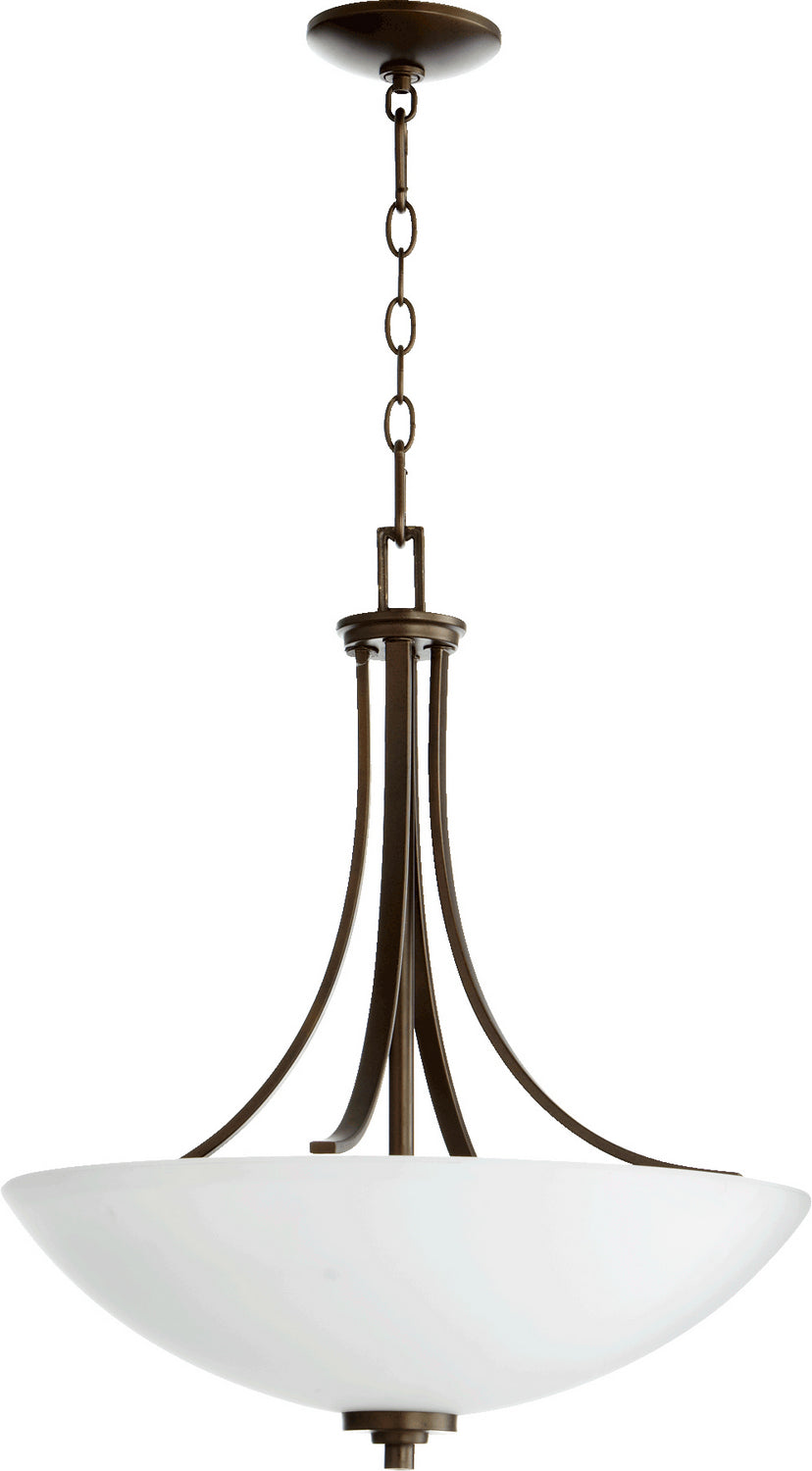 Quorum - 8060-4-86 - Four Light Pendant - Reyes - Oiled Bronze