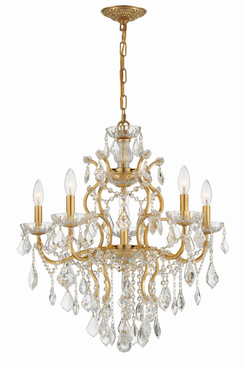 Crystorama - 4455-GA-CL-S - Six Light Chandelier - Filmore - Antique Gold