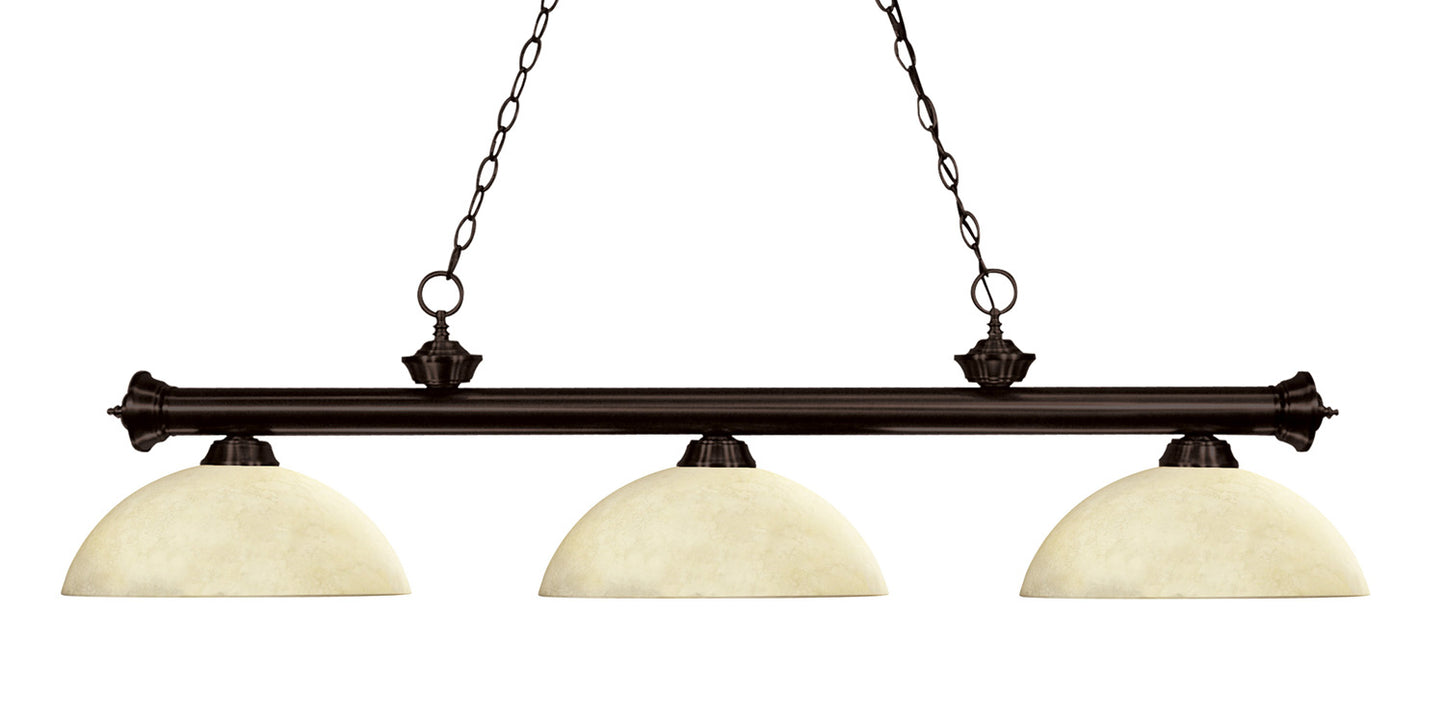 Z-Lite - 200-3BRZ-DGM14 - Three Light Billiard - Riviera - Bronze