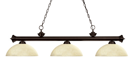 Z-Lite - 200-3BRZ-DGM14 - Three Light Billiard - Riviera - Bronze