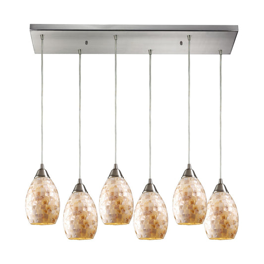 ELK Home - 10141/6RC - Six Light Pendant - Capri - Satin Nickel