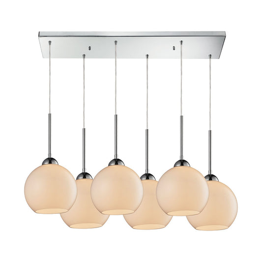 ELK Home - 10240/6RC-WH - Six Light Pendant - Cassandra - Polished Chrome