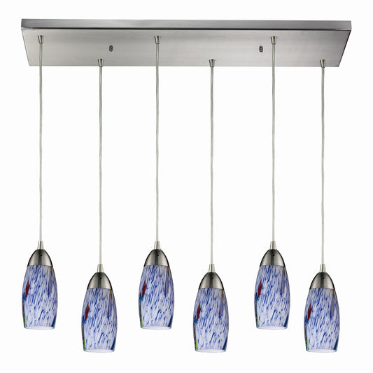 ELK Home - 110-6RC-BL - Six Light Pendant - Milan - Satin Nickel