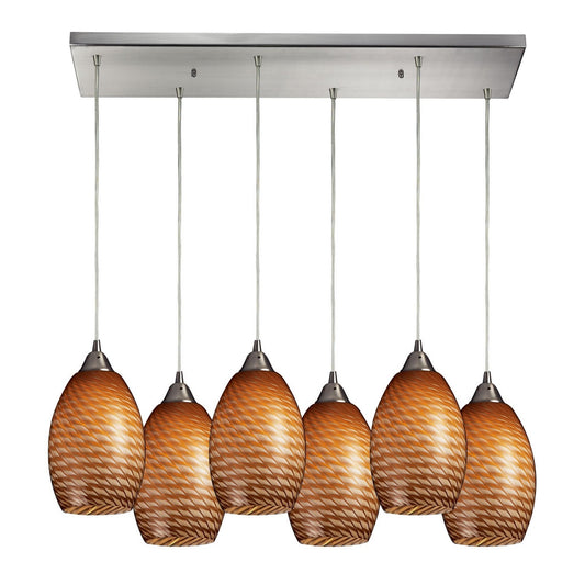 ELK Home - 517-6RC-C - Six Light Pendant - Mulinello - Satin Nickel