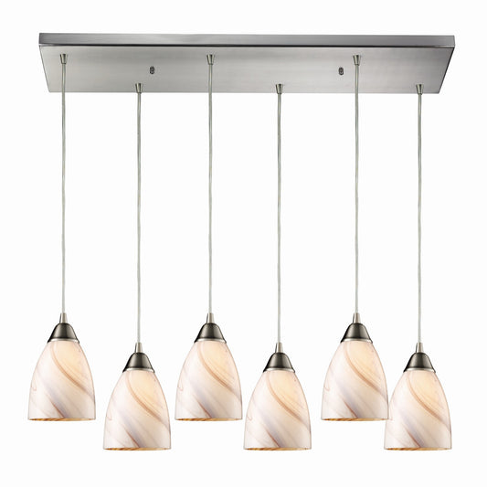 ELK Home - 527-6RC-CR - Six Light Pendant - Pierra - Satin Nickel
