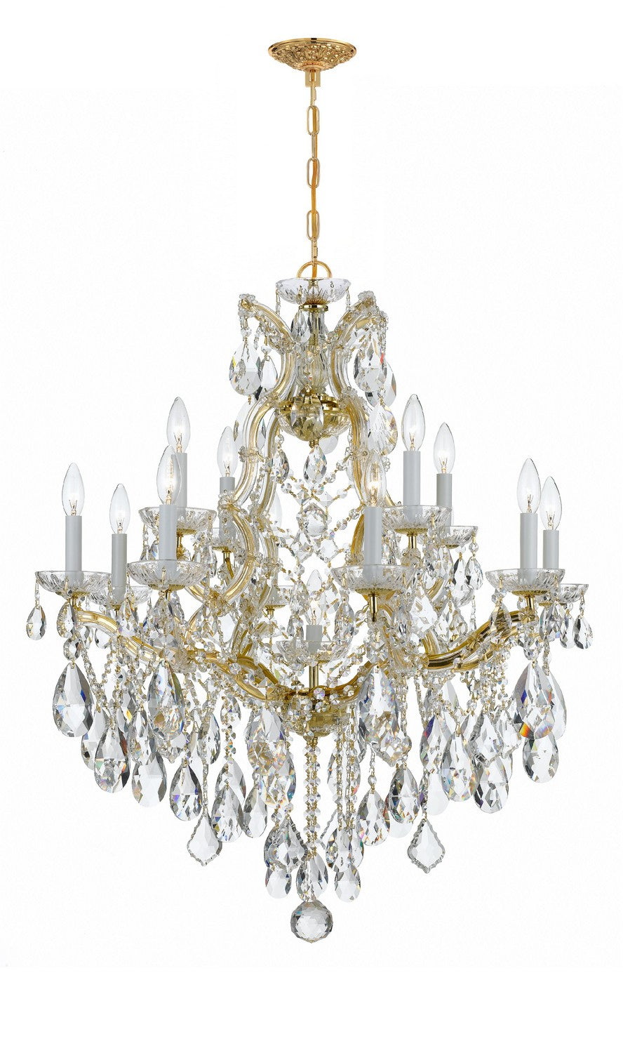 Crystorama - 4413-GD-CL-MWP - 13 Light Chandelier - Maria Theresa - Gold