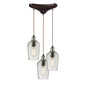 ELK Home - 10331/3CLR - Three Light Pendant - Hammered Glass - Oil Rubbed Bronze