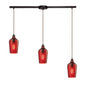 ELK Home - 10331/3L-HRD - Three Light Pendant - Hammered Glass - Oil Rubbed Bronze