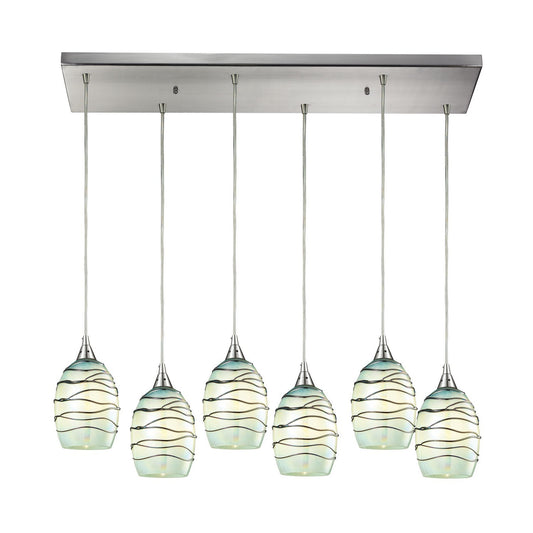 ELK Home - 31348/6RC-MN - Six Light Pendant - Vines - Satin Nickel