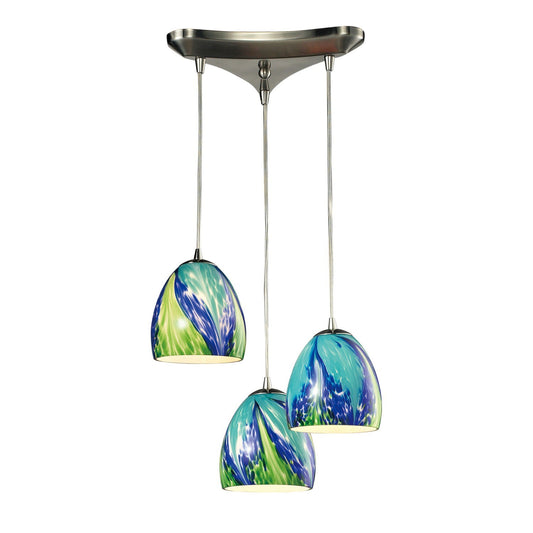 ELK Home - 31445/3TB - Three Light Pendant - Colorwave - Satin Nickel