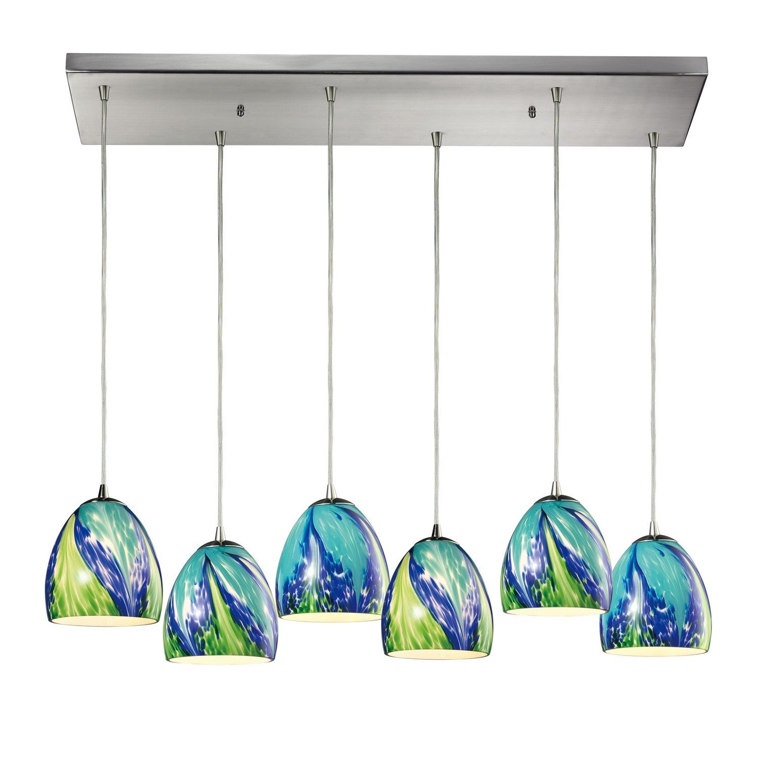 ELK Home - 31445/6RC-TB - Six Light Pendant - Colorwave - Satin Nickel