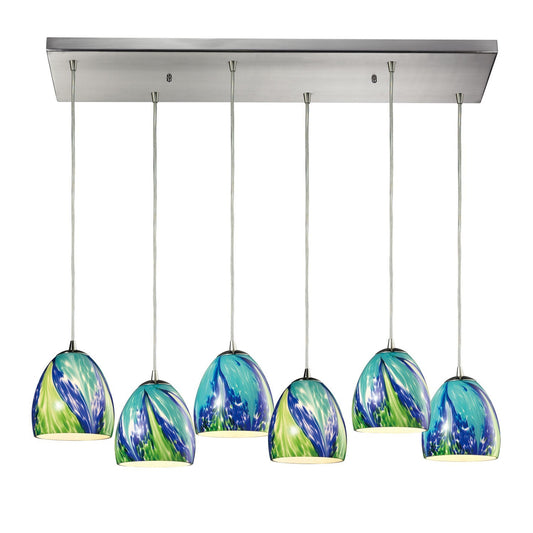 ELK Home - 31445/6RC-TB - Six Light Pendant - Colorwave - Satin Nickel