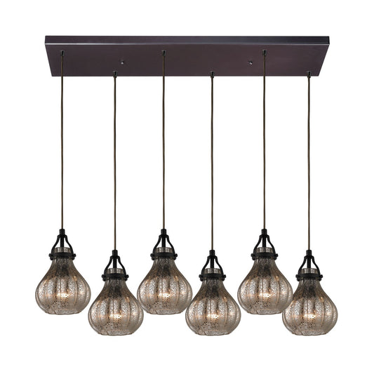 ELK Home - 46024/6RC - Six Light Pendant - Danica - Oil Rubbed Bronze