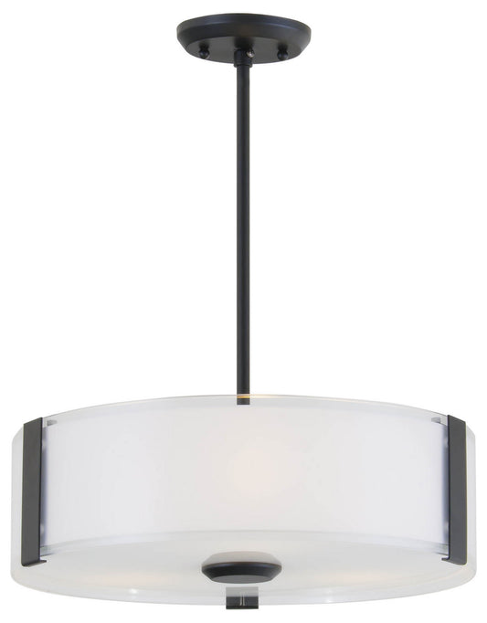 DVI Lighting - DVP14506GR-SSOP - Three Light Pendant - Zurich - Graphite With Silk Screened Opal Glass