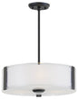 DVI Lighting - DVP14506GR-SSOP - Three Light Pendant - Zurich - Graphite With Silk Screened Opal Glass