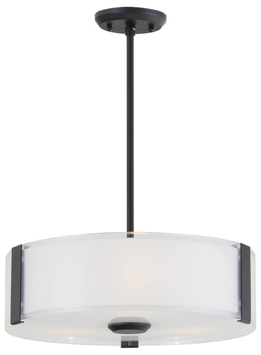 DVI Lighting - DVP14508GR-SSOP - Three Light Pendant - Zurich - Graphite With Silk Screened Opal Glass