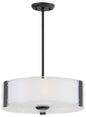 DVI Lighting - DVP14508GR-SSOP - Three Light Pendant - Zurich - Graphite With Silk Screened Opal Glass