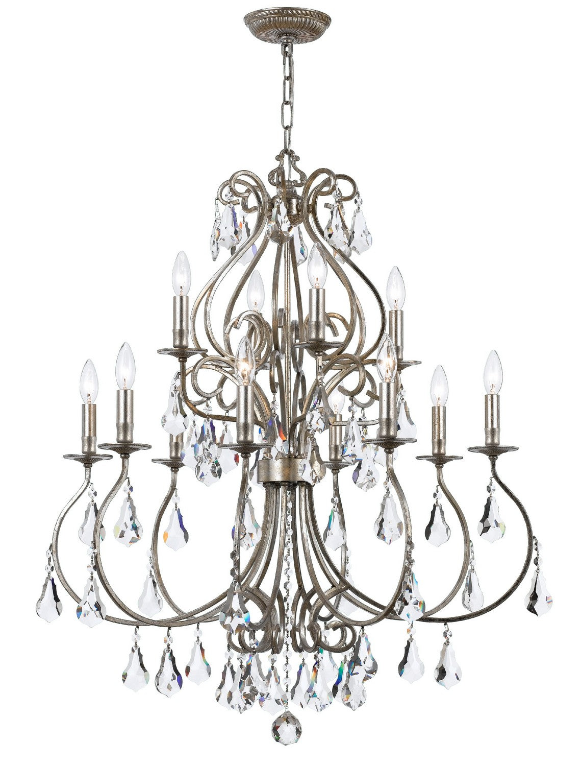 Crystorama - 5017-OS-CL-MWP - 12 Light Chandelier - Ashton - Olde Silver