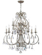 Crystorama - 5017-OS-CL-MWP - 12 Light Chandelier - Ashton - Olde Silver