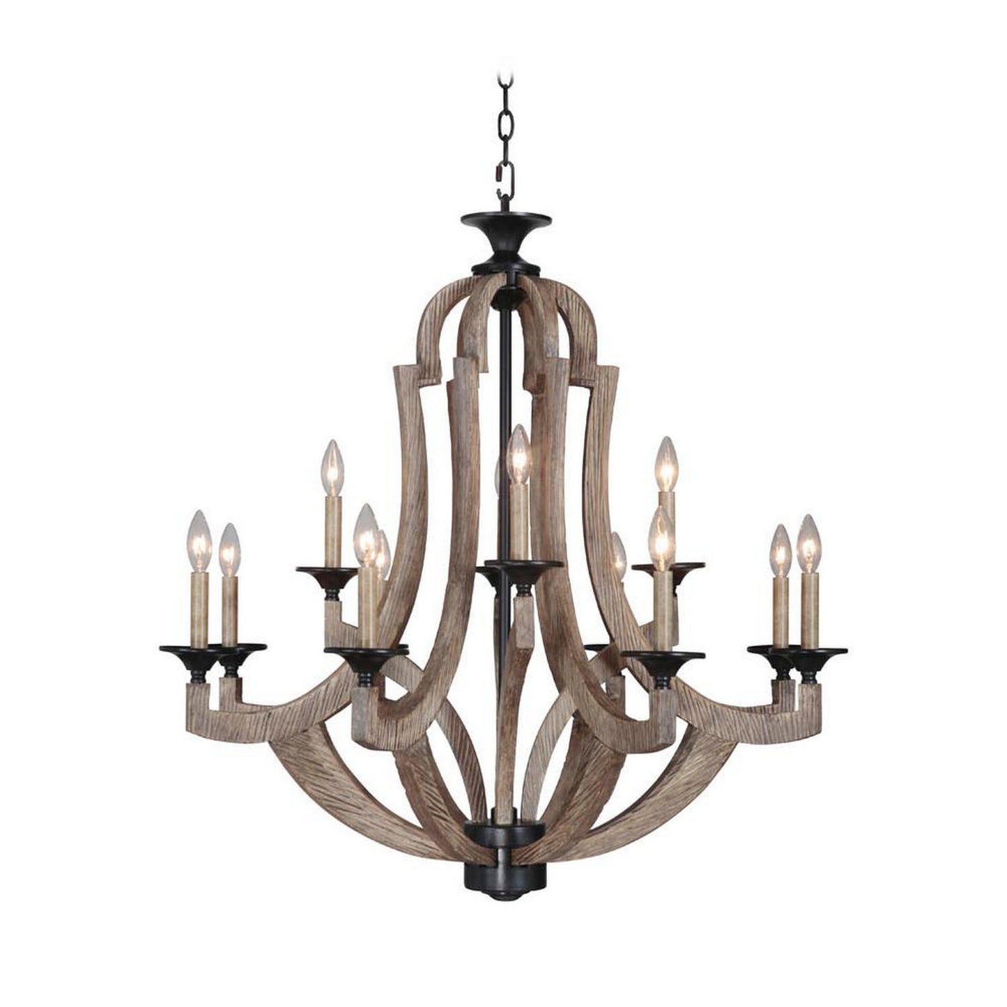 Craftmade - 35112-WP - 12 Light Chandelier - Winton - Weathered Pine