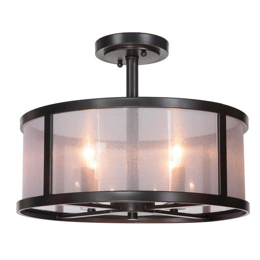 Craftmade - 36754-MBK - Four Light Semi Flush Mount - Danbury - Matte Black