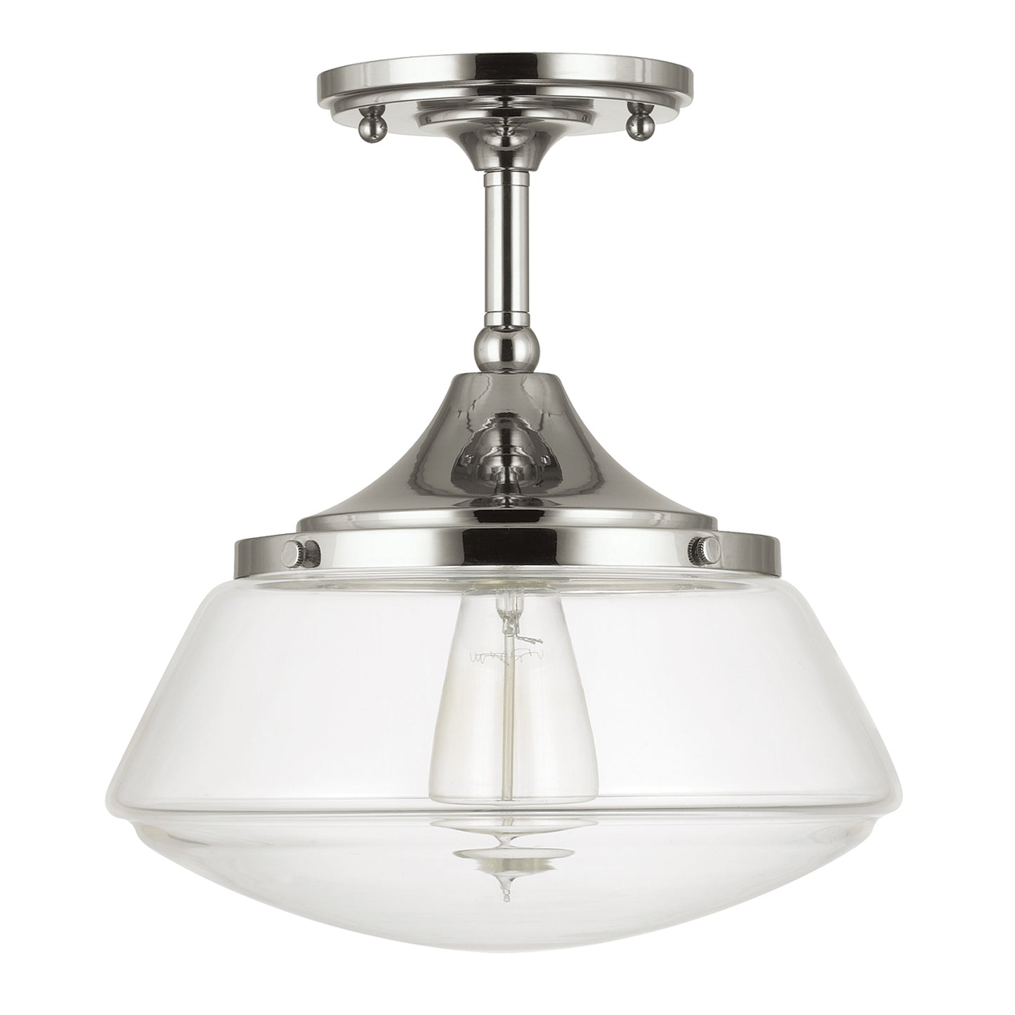 Capital Lighting - 3533PN-134 - One Light Semi-Flush Mount - Schoolhouse - Polished Nickel