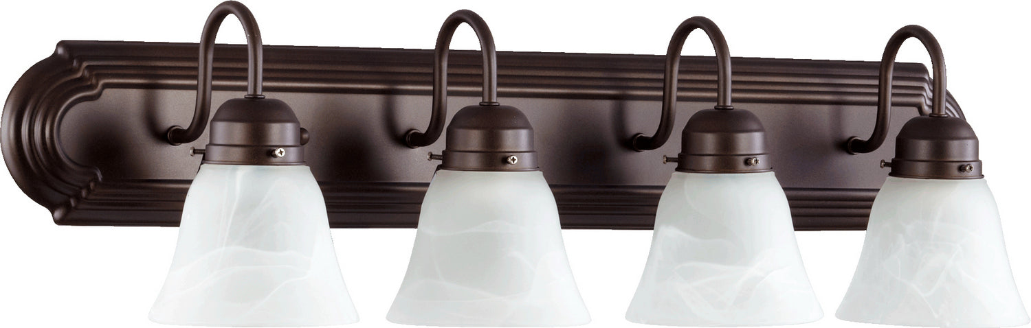 Quorum - 5094-4-186 - Four Light Vanity - 5094 Vanities - Oiled Bronze w/ Faux Alabaster