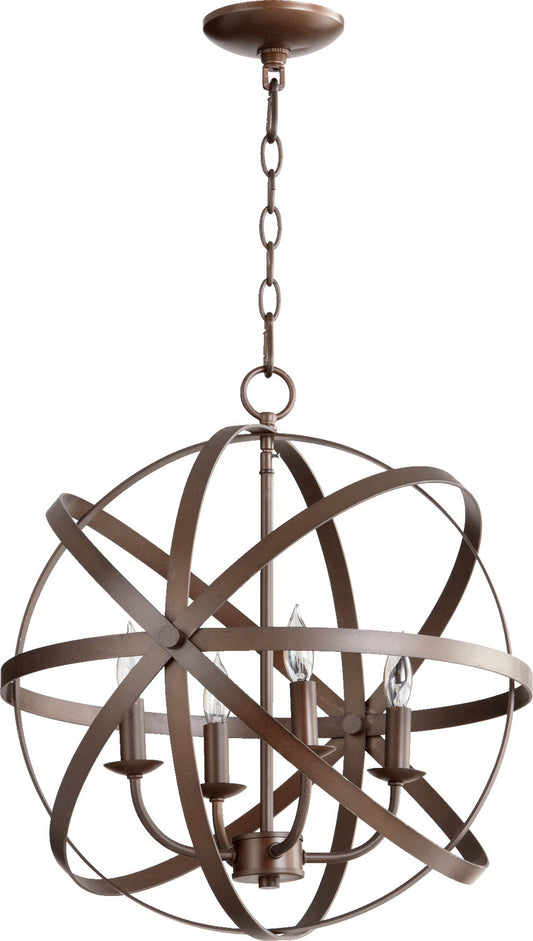 Quorum - 6009-4-86 - Four Light Chandelier - Celeste - Oiled Bronze