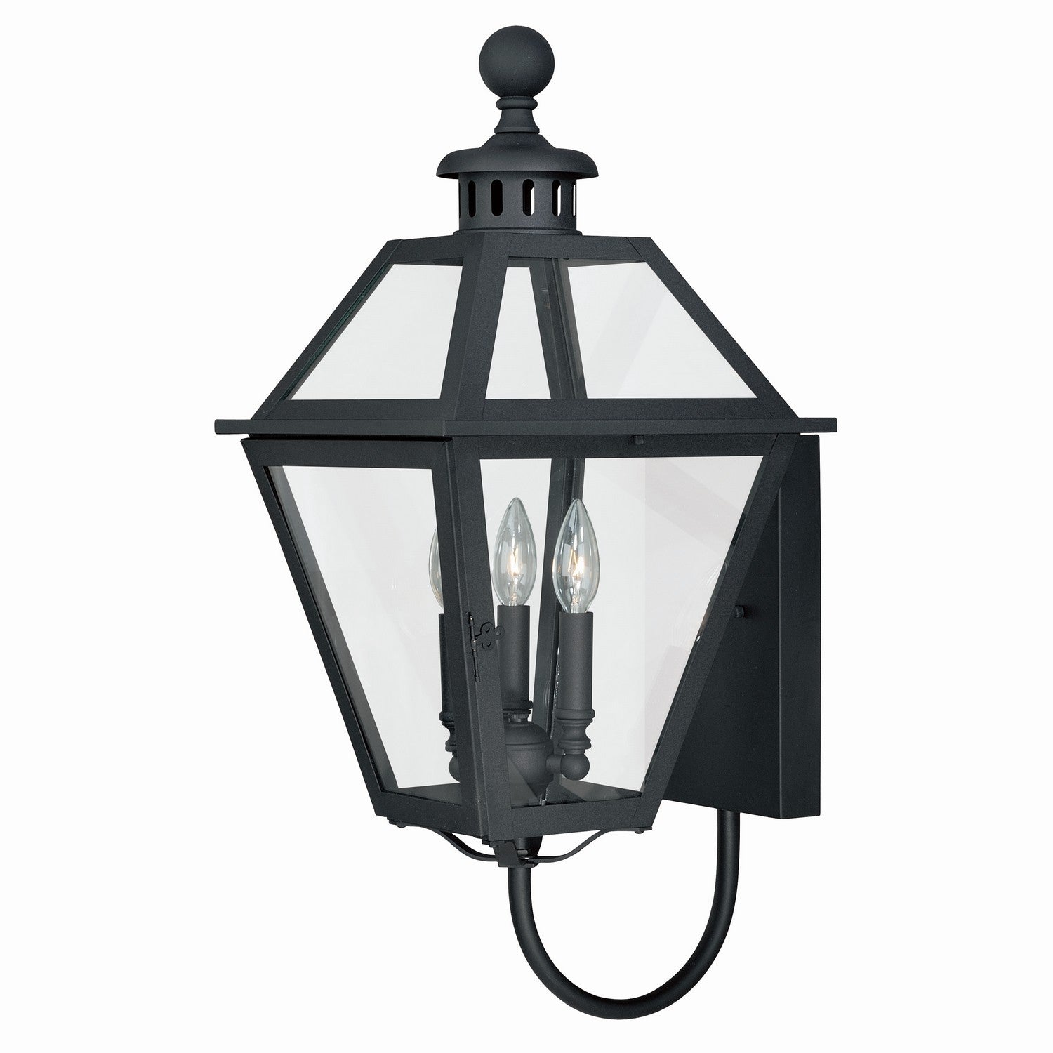 Vaxcel - T0080 - Three Light Outdoor Wall Mount - Nottingham - Textured Black