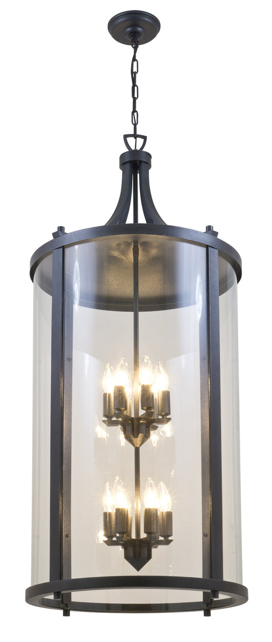 DVI Lighting - DVP4477HB-CL - 12 Light Outdoor Pendant - Niagara Outdoor - Hammered Black With Clear Glass
