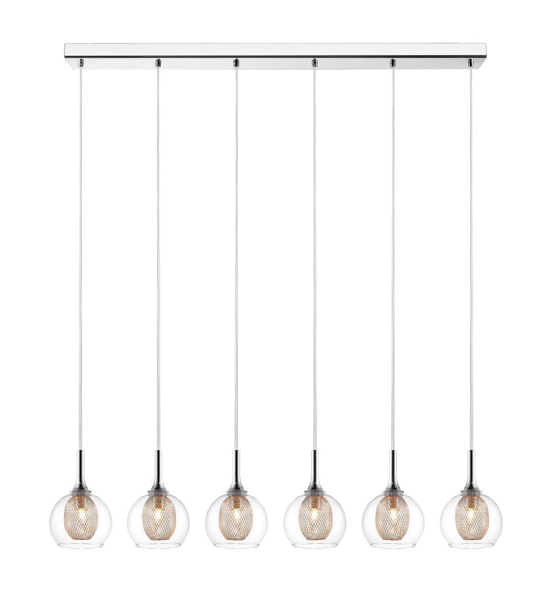 Z-Lite - 905-6B - Six Light Linear Chandelier - Auge - Chrome