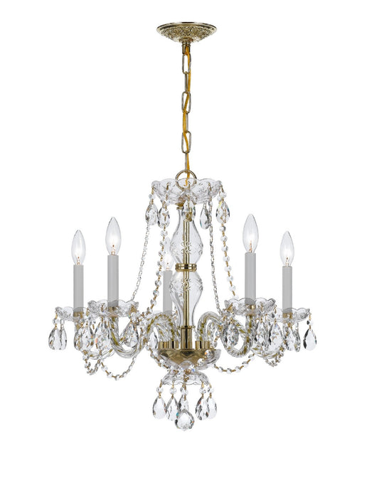 Crystorama - 5085-PB-CL-MWP - Five Light Chandelier - Traditional Crystal - Polished Brass