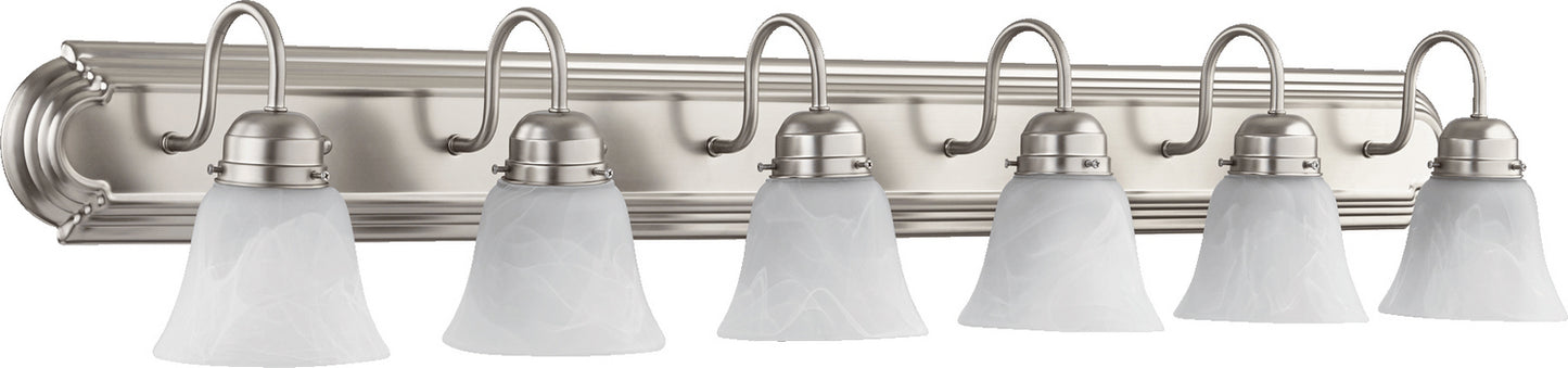 Quorum - 5094-6-165 - Six Light Vanity - 5094 Vanities - Satin Nickel