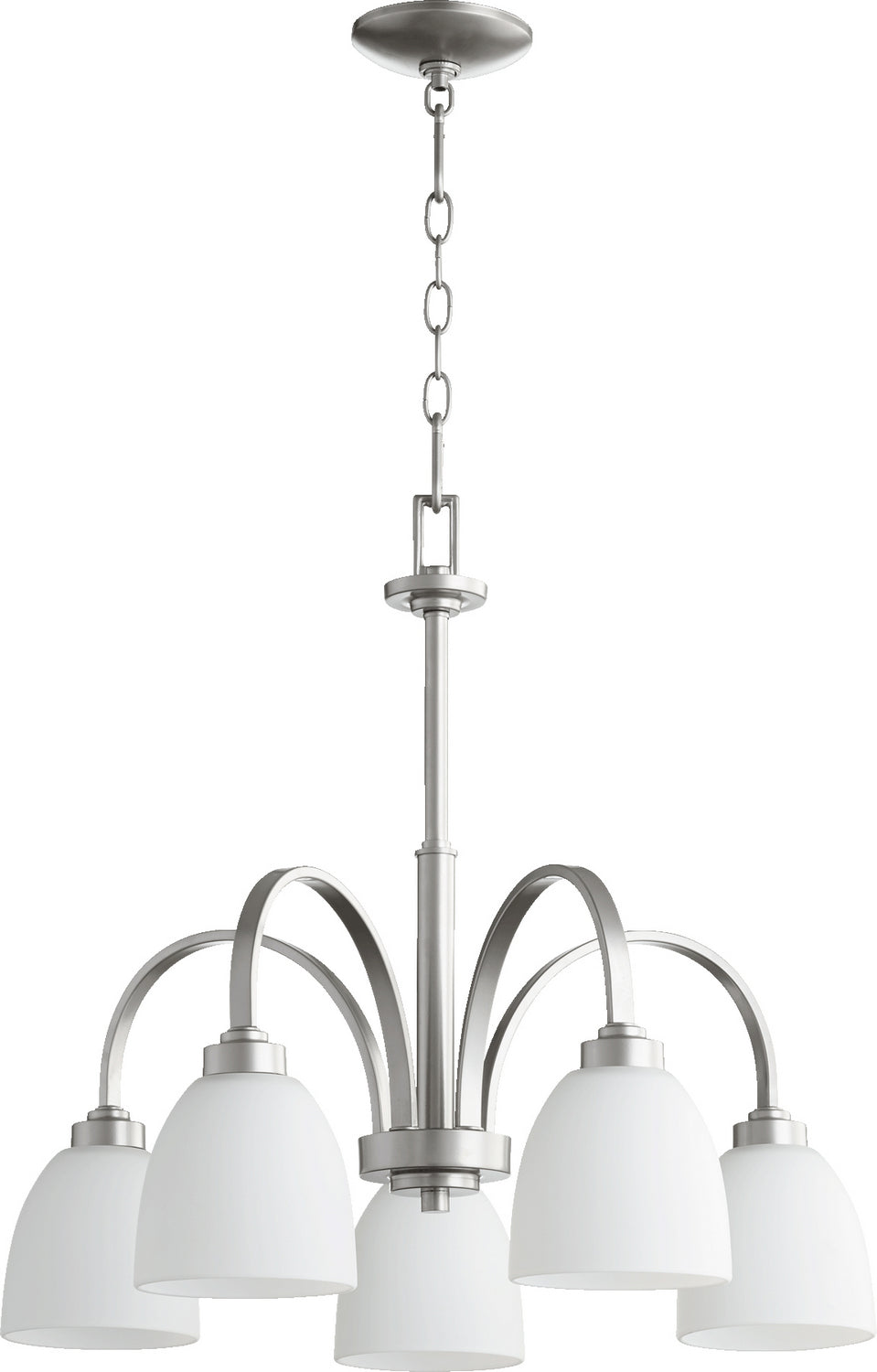 Quorum - 6360-5-64 - Five Light Chandelier - Reyes - Classic Nickel