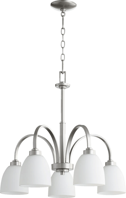 Quorum - 6360-5-64 - Five Light Chandelier - Reyes - Classic Nickel