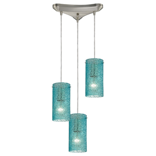 ELK Home - 10242/3AQ - Three Light Pendant - Ice Fragments - Satin Nickel